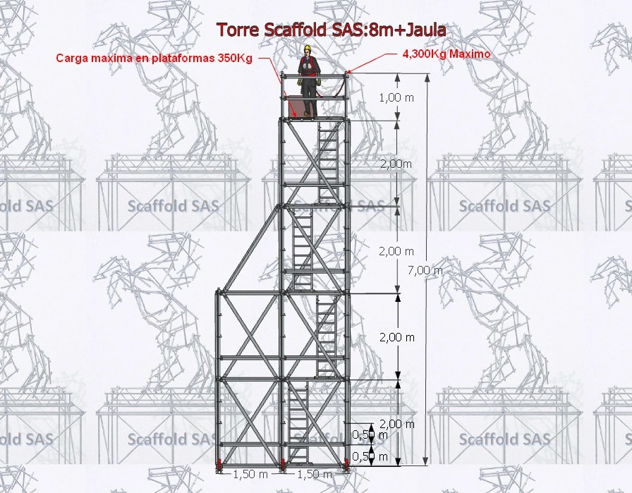 torre de 9m ,con base ampliada en L